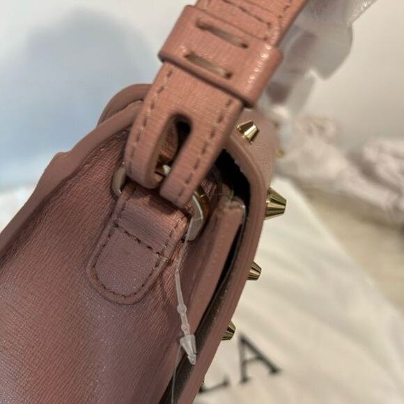 Furla Medium Julia Studded Dusty Pink Leather Bag New with tag - Picture 5 of 15